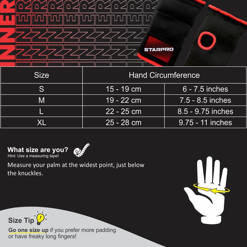 Starpro Boxing Hand Wraps for Men and Women â€“ Inner Gloves with Knuckle Protection for MMA, Kickboxing & Fitness - Image 2